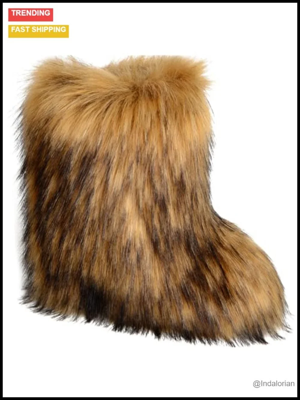 Women's Knee High Faux Fur Snow Boots Winter Fluffy Flat Heel